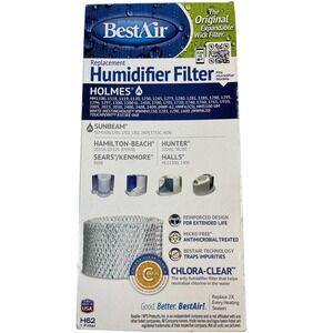 BestAir H62 Humidifier Filter Replacement Evaporat Holmes Sunbeam Hamilton Beach